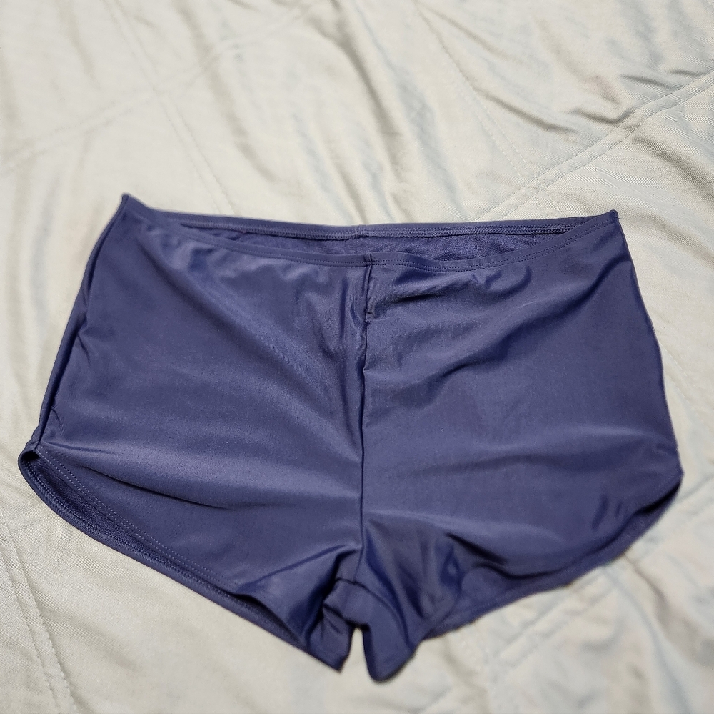 Lands End Swim Boyshort Navy Blue XL 14-16